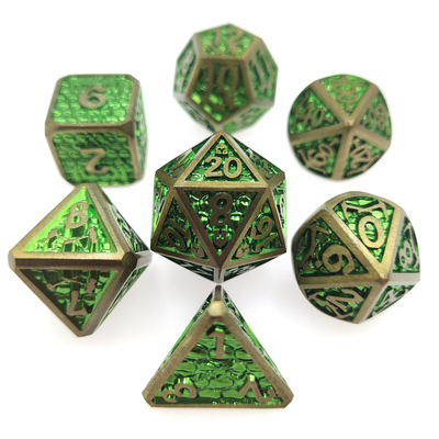 Polyhedron Dice Card Affirm card Hand Carved Metal Practical Plating Sharp 7 Piece