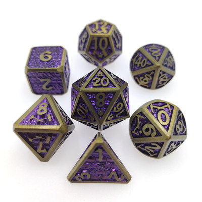 Odorless Lightweight Dnd Metal Dice Set Polyhedral Game Card Game  Purplish silver