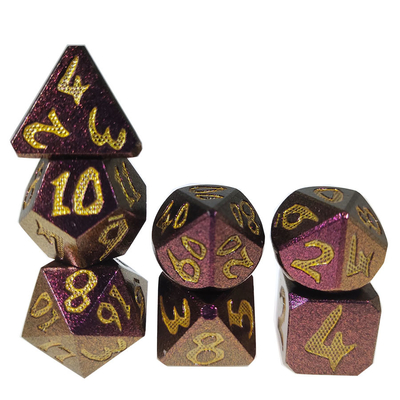 Poker Chip Polyhedral  Dice SetManual Grinding Practical Metal Hand Polished Mini