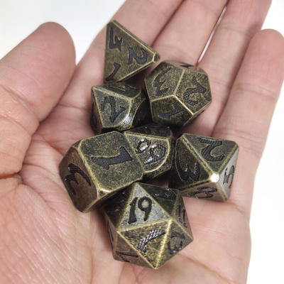 Mini RPG Dice DND RPG Dice Set Durable For Dungeons And Dragons Polyhedral Aurichalceous