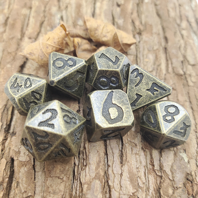 Mini RPG Dice DND RPG Dice Set Durable For Dungeons And Dragons Polyhedral Aurichalceous