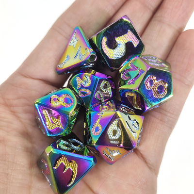 Chip Dice Set Gold 	Custom Dice For Dungeons And Dragons Polyhedral Dice Set
