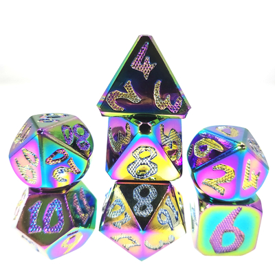 RPG Dice DND Neat Sharp Process Die Casting Polyhedron Mini Dice Set Dazzling Color for rpg game