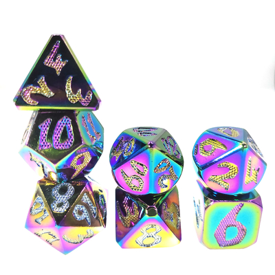 RPG Dice DND Neat Sharp Process Die Casting Polyhedron Mini Dice Set Dazzling Color for rpg game