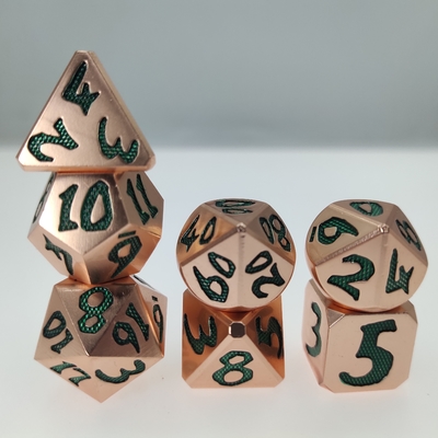 Sharp Edge Handmade Polyhedral Dice Set High Quality Metal Special Hands Feeling Green For rpg game