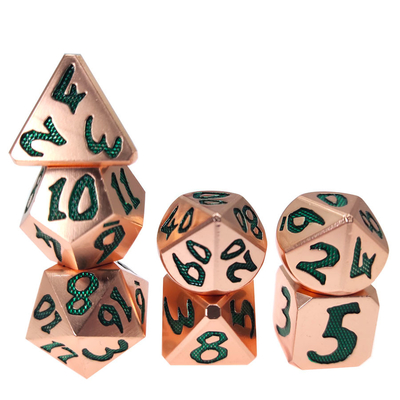 Small RPG Role Sharp Edge Luxury RPG Dice Set Neat Sharp Edges Green Metal Copper