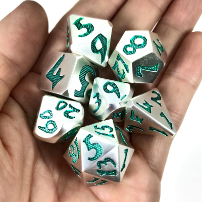 Sharp Edge Resin Dice Set Polyhedral Dice Lightweight Sharp Edged Light Blue Material for rpg game