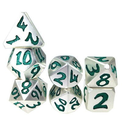 Edge Rpg Dice Rpg Dice Odorless Polyhedral Dice Lightweight Sharp Green Silver Metal