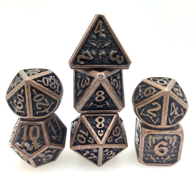 GST Multipurpose Mini RPG DiceGold Plated Polyhedral Dice Set Unique Tactile Gaming Experience black