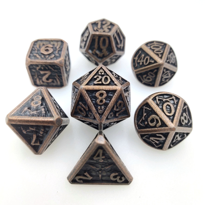 GST Multipurpose Mini RPG DiceGold Plated Polyhedral Dice Set Unique Tactile Gaming Experience black