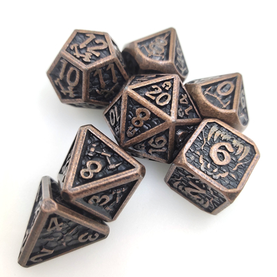 GST Multipurpose Mini RPG DiceGold Plated Polyhedral Dice Set Unique Tactile Gaming Experience black