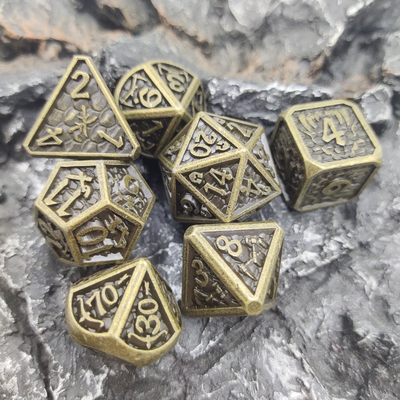 Board Game DND Practical Tabletop Gaming Dice Set Polyhedral Black Cuprum Multipurpose