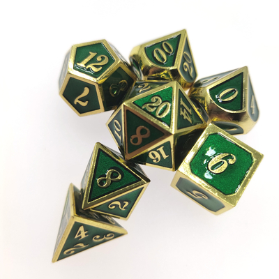 ISO9001 White Metal Polyhedral Dice Hand Pouring Metal Handmade Table Top Dice Set Polyhedral