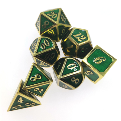 ISO9001 White Metal Polyhedral Dice Hand Pouring Metal Handmade Table Top Dice Set Polyhedral