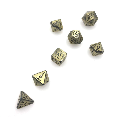 Hand Carved Black Collection Metal D4 Dice Set Polyhedral  Durable