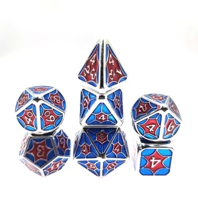 TRPG Running Group Metal Dice Dragon And Dungeon Colorful Color Spiderweb