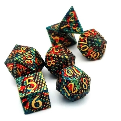 Wear Resistant Metal RPG Dice Handmade Snake Skin Pattern Smooth 16mm