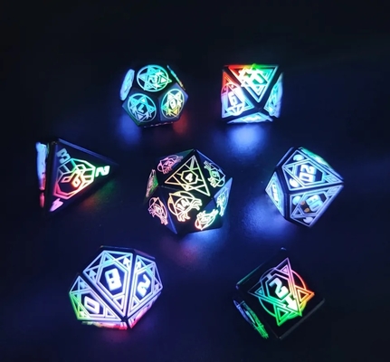 Light Up DND Dice Rechargeable With Charging Box 7 PCS LED Electronic Dice For Tabletop