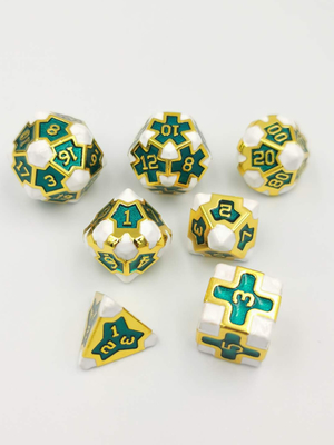 Baroque 7 Piece Polyhedral Gaming Dice Set Metal Sharp Edge For RPG