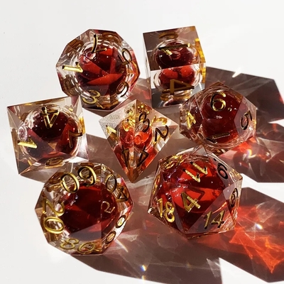 RPG Game Blood Dice Set Red Liquid Core Dice Resin Dragon And Dungeon