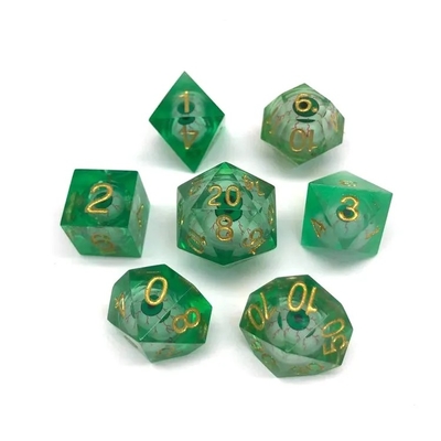 16mm Full Polyhedral Dice Moving Dungeons And Dragons Bloodshot Blue Eye Dice Set For Role