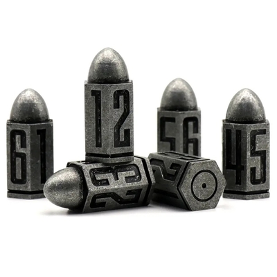 D6 Bullet Metal Dice Set 6 Pcs 6 Sided For Dnd Dungeons Rpg Warhammer Shadowrun Dice