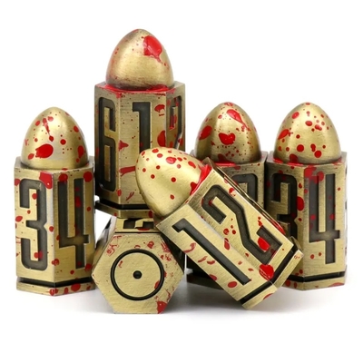D6 Bullet Metal Dice Set 6 Pcs 6 Sided For Dnd Dungeons Rpg Warhammer Shadowrun Dice