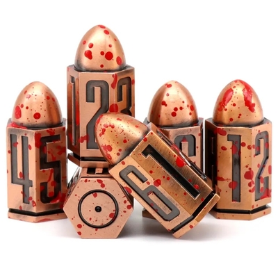 D6 Bullet Metal Dice Set 6 Pcs 6 Sided For Dnd Dungeons Rpg Warhammer Shadowrun Dice