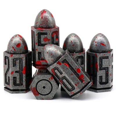 D6 Bullet Metal Dice Set 6 Pcs 6 Sided For Dnd Dungeons Rpg Warhammer Shadowrun Dice