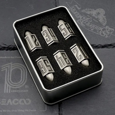 D6 Bullet Metal Dice Set 6 Pcs 6 Sided For Dnd Dungeons Rpg Warhammer Shadowrun Dice