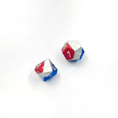 Smooth Light Bule Metal Dice Colorful Polyhedral DND Gaming Dice Set