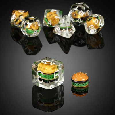 Custom Polyhedral DND Dice Set Hamburger Gaming For RPG Role Playing Table Games