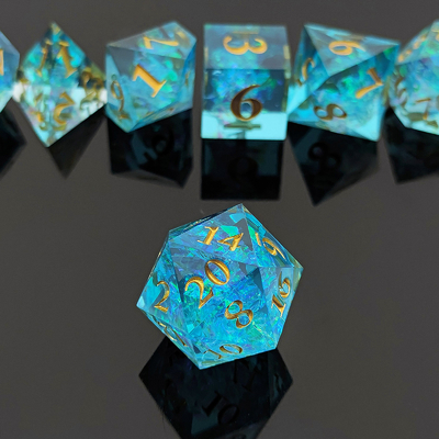 Multi Color Custom Resin Dice DND#RPG Red And Blue Smooth Texture