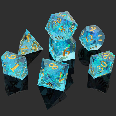Multi Color Custom Resin Dice DND#RPG Red And Blue Smooth Texture