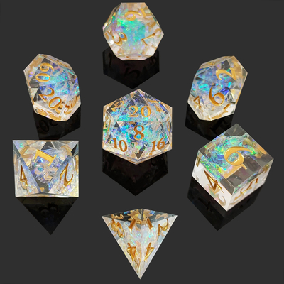 Customized Sharp Resin Dice Set Multi Color Dragon And Dungeon DND#RPG