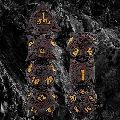 Bloodstarial Meteor Metal Dice Set D8 RPG Dragon And Dungeon
