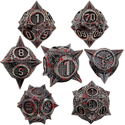 Bloodstarial Meteor Metal Dice Set D8 RPG Dragon And Dungeon