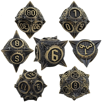 Retro Copper Meteor Hammer Metal Dice Dragon And Dungeon DND RPG D20