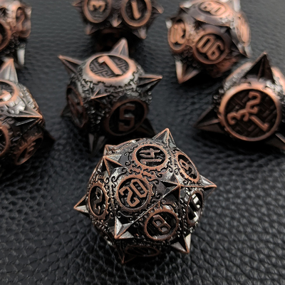Retro Copper Meteor Hammer Metal Dice Dragon And Dungeon DND RPG D20