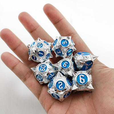Durable Polyhedron Metal RPG Dice Set Dragon And Dungeon 16mm Sparkle