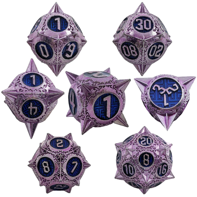 Durable Polyhedron Metal RPG Dice Set Dragon And Dungeon 16mm Sparkle