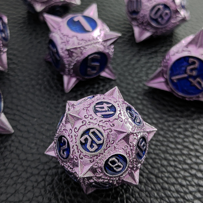 Durable Polyhedron Metal RPG Dice Set Dragon And Dungeon 16mm Sparkle