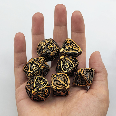 Skull Metal Hollow Dice Set DND Dungeons And Dragons Polyhedral RPG Hollow Digital