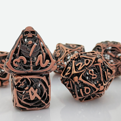 Skull Metal Hollow Dice Set DND Dungeons And Dragons Polyhedral RPG Hollow Digital