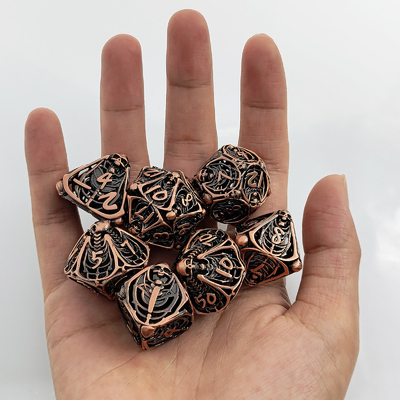 Skull Metal Hollow Dice Set DND Dungeons And Dragons Polyhedral RPG Hollow Digital