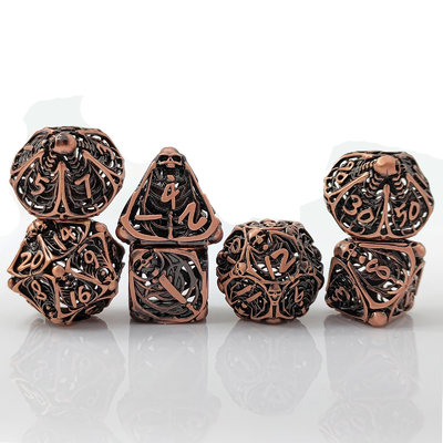 Skull Metal Hollow Dice Set DND Dungeons And Dragons Polyhedral RPG Hollow Digital