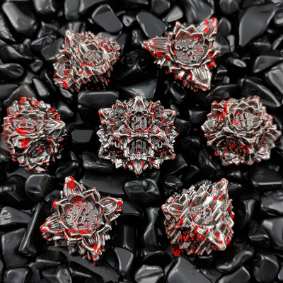 Lotus Metal Dice Set DND Dungeons And Dragons TRPG Polyhedral COC D6 Board Game