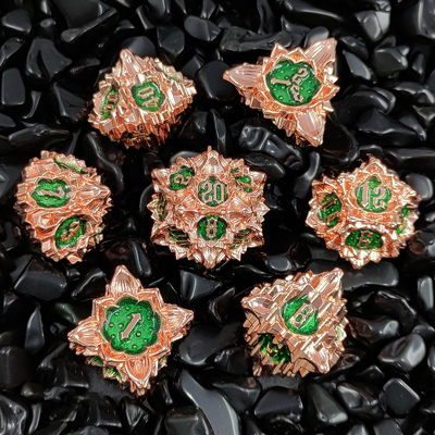 Lotus Metal Dice Set DND Dungeons And Dragons TRPG Polyhedral COC D6 Board Game