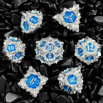 Lotus Metal Dice Set DND Dungeons And Dragons TRPG Polyhedral COC D6 Board Game