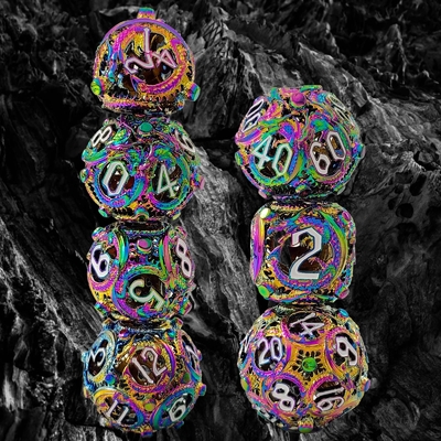 Longkong Circle Metal Dice Set DND Dungeon And Multi -Noodle RPG Chessboard Game